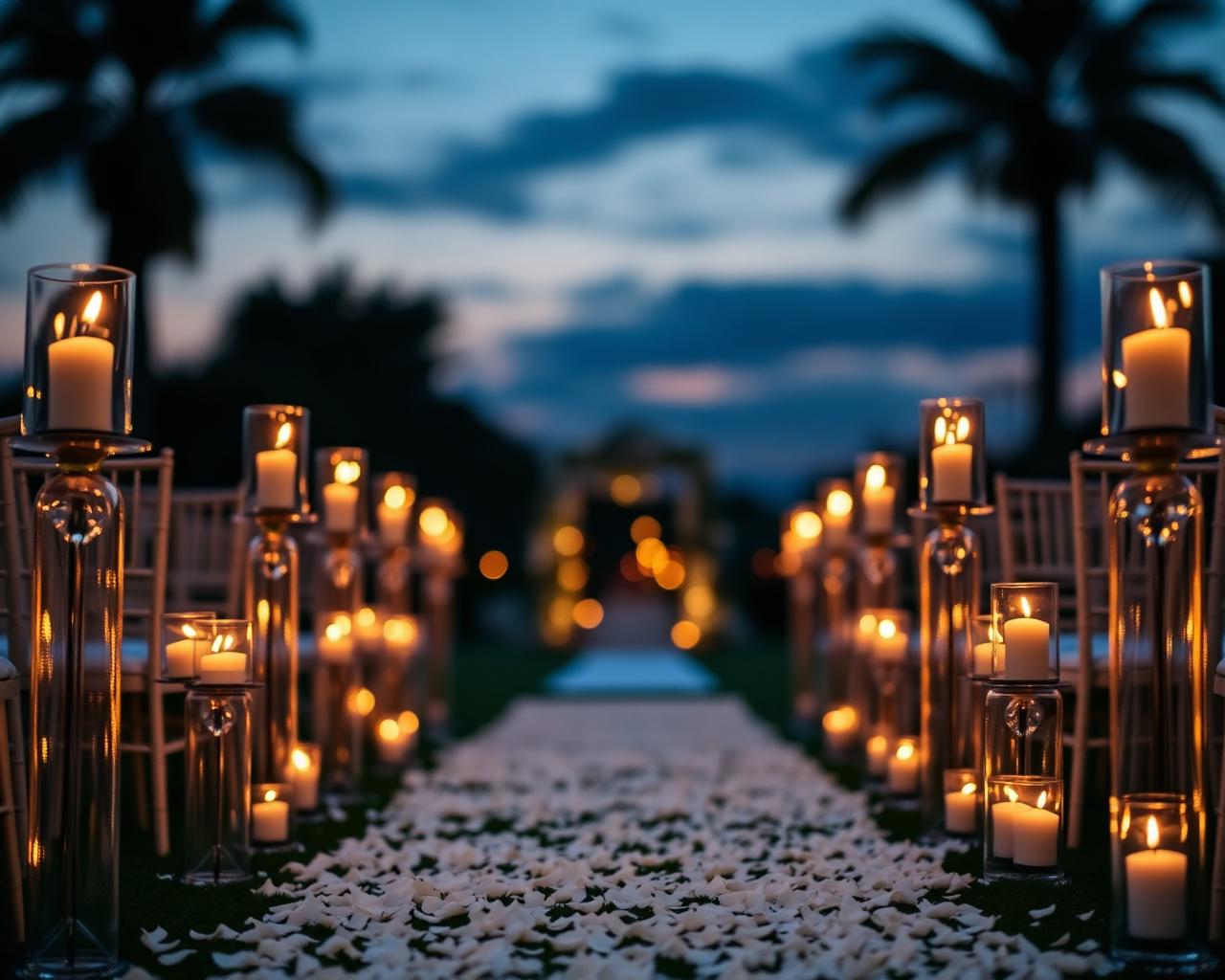 Pasillo con velas