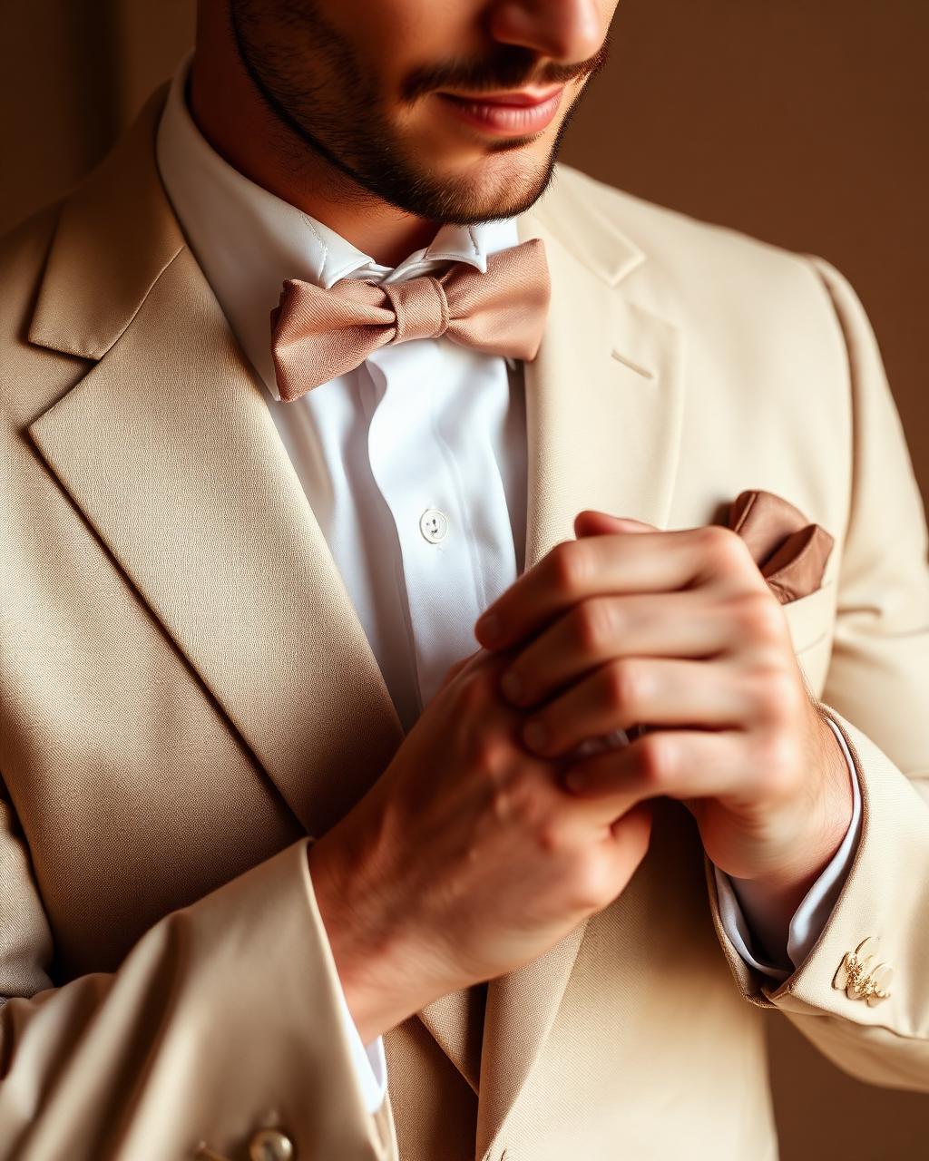 Novio en beige
